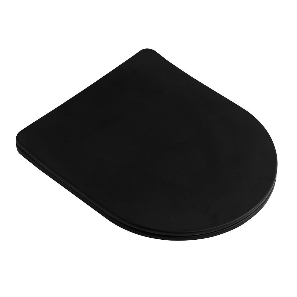 Сиденье для подвесного унитаза чёрное матовое ART&MAX OVALE AM011SC-MB