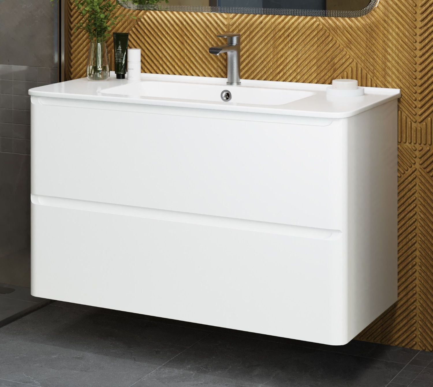 База под раковину подвесная, с двумя ящиками Art&Max AM-Sanremo-1000-2C-SO-BL