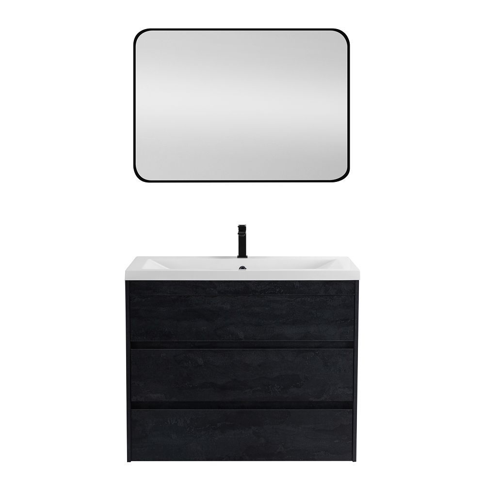 Мебель для ванной комнаты напольная Art&Max FAMILY-M 100 см Угольный камень
