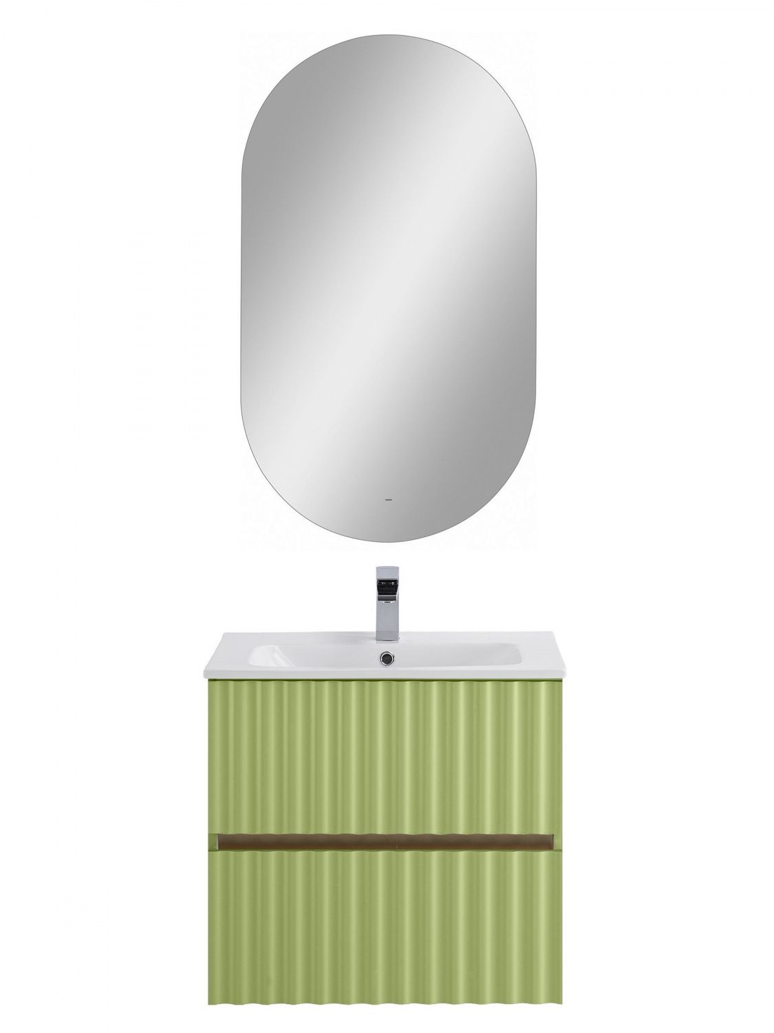 Мебель для ванной комнаты подвесная с LED подсветкой ручек Art&Max ELEGANT 60 см Мята