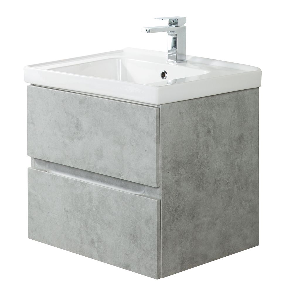 Мебель для ванной комнаты подвесная Art&Max TECHNO 90 см Бетон лофт натуральный