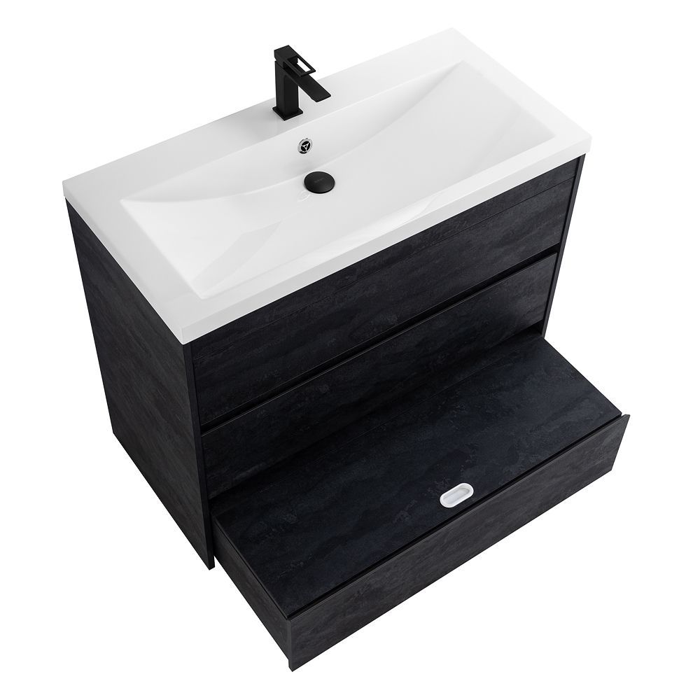 Мебель для ванной комнаты напольная Art&Max FAMILY-M 100 см Угольный камень