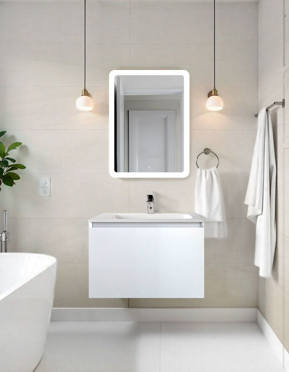 Мебель для ванной комнаты подвесная Art&Max ЛАТИНА LATINA 60 см Белый матовый