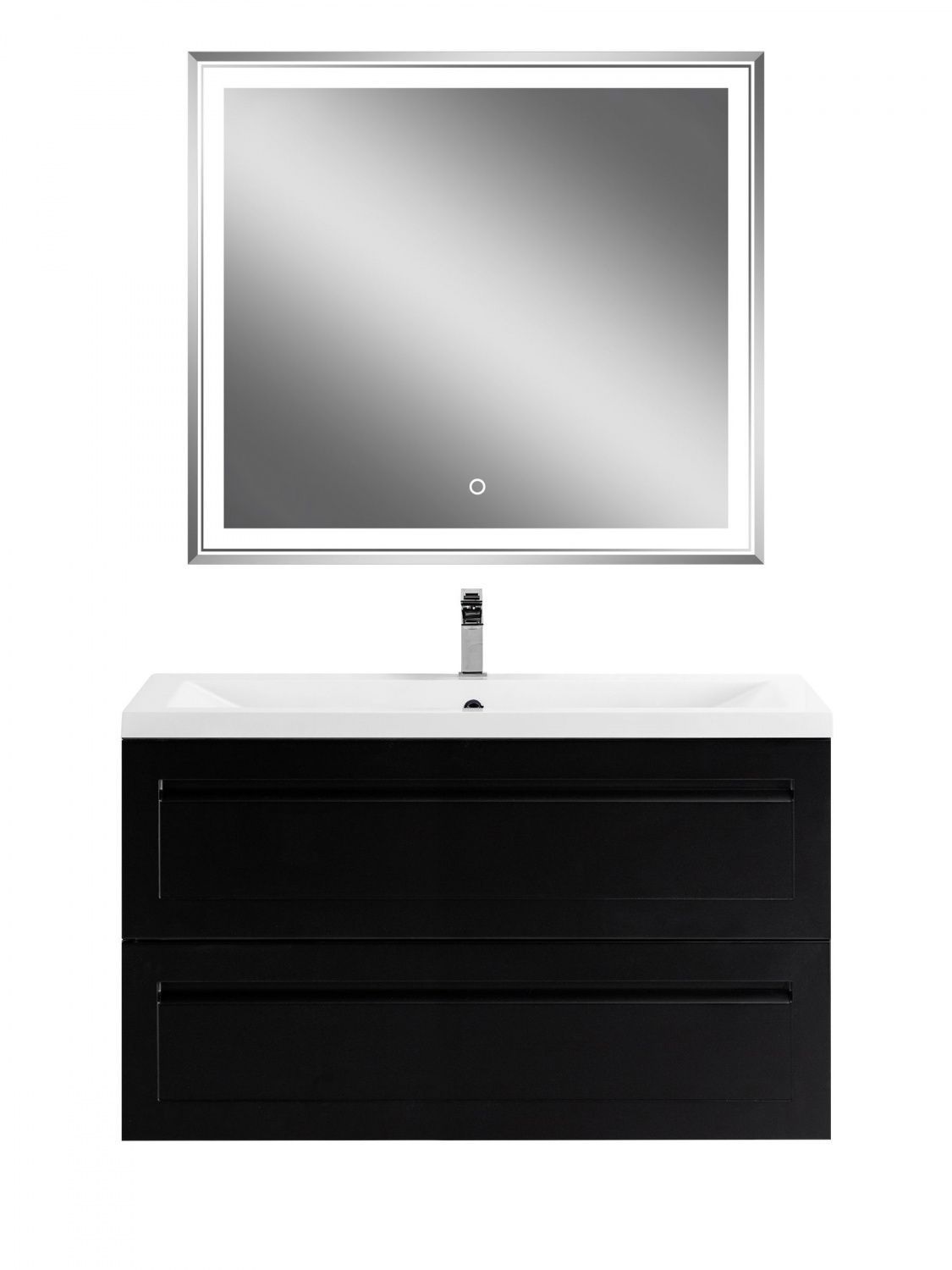 Мебель для ванной комнаты подвесная Art&Max ПЛАТИНО PLATINO 100 см Черный матовый