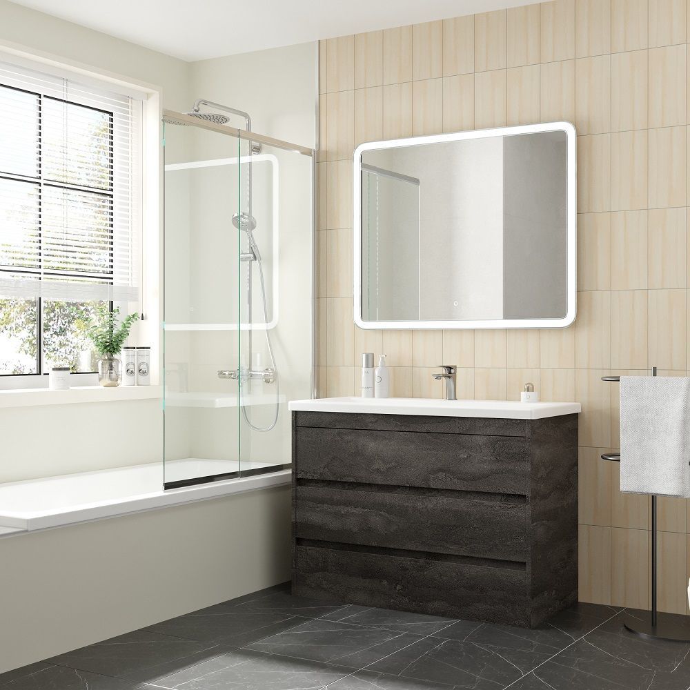 Мебель для ванной комнаты напольная Art&Max FAMILY-M 100 см Железный камень