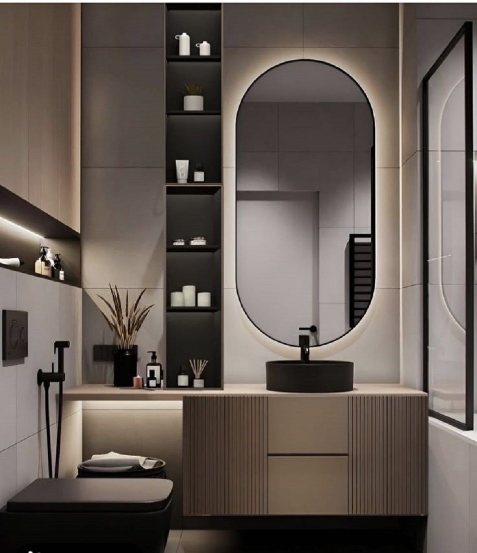 Зеркало с теплой подсветкой ART&MAX Бари Bari AM-Bar-700-1500-DS-C