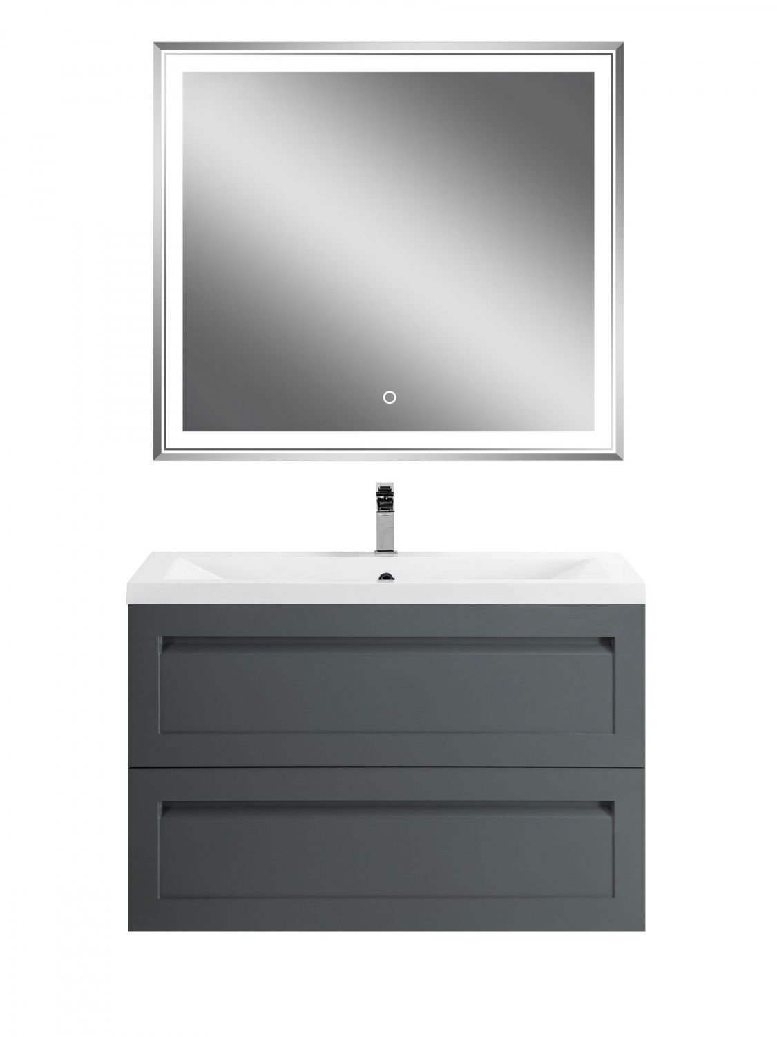 Мебель для ванной комнаты подвесная Art&Max ПЛАТИНО PLATINO 90 см Серый матовый