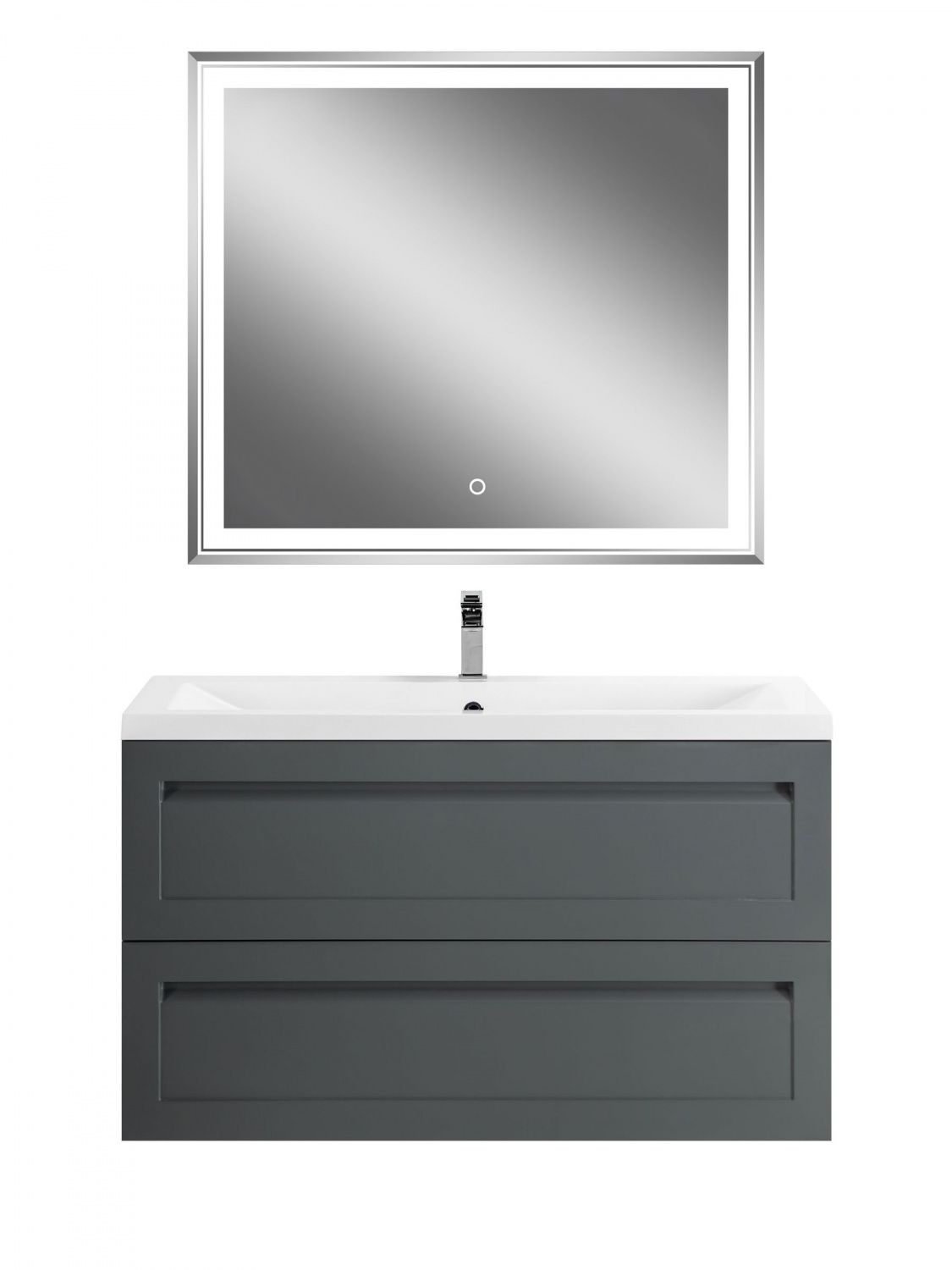 Мебель для ванной комнаты подвесная Art&Max ПЛАТИНО PLATINO 100 см Серый матовый