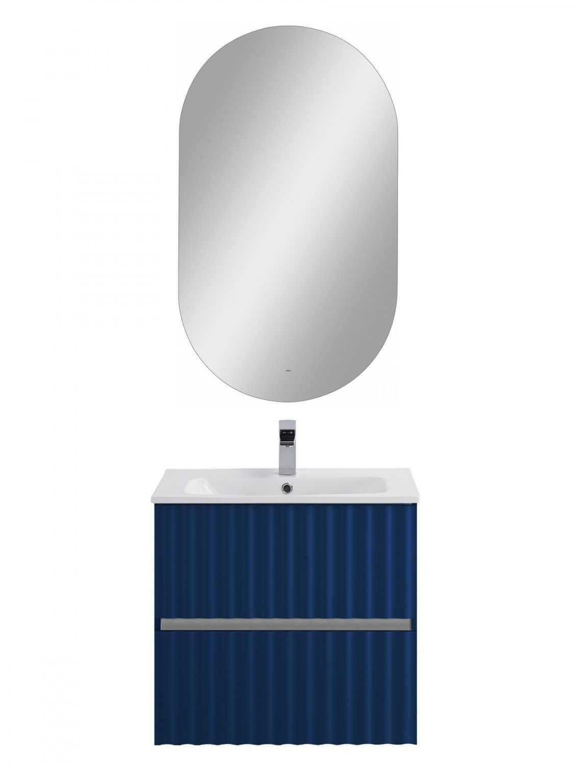 Мебель для ванной комнаты подвесная с LED подсветкой ручек Art&Max ЭЛЕГАНТ ELEGANT 60 см Сапфир