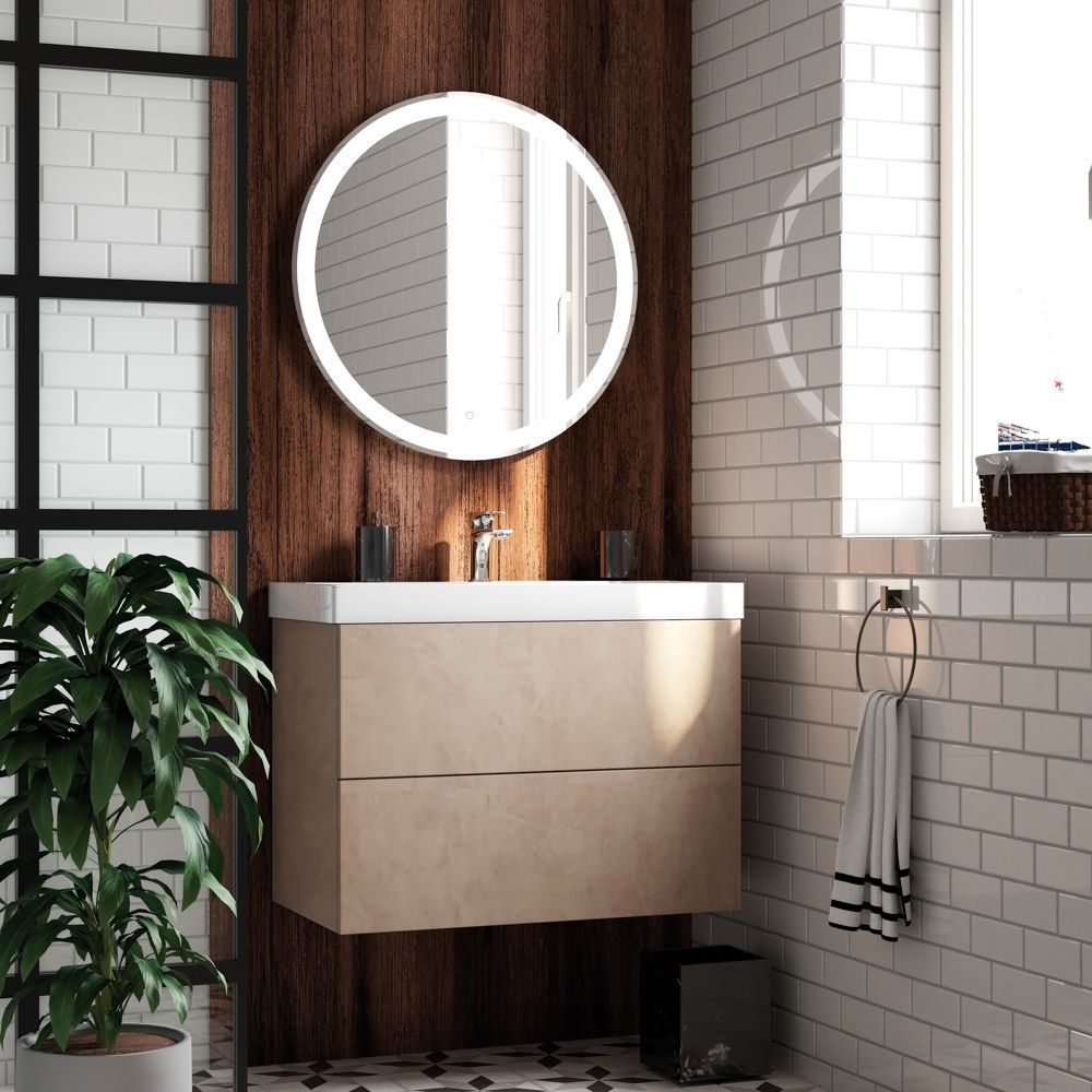 Мебель для ванной комнаты подвесная Art&Max VERONA-PUSH 80 см Pietra Chiaro