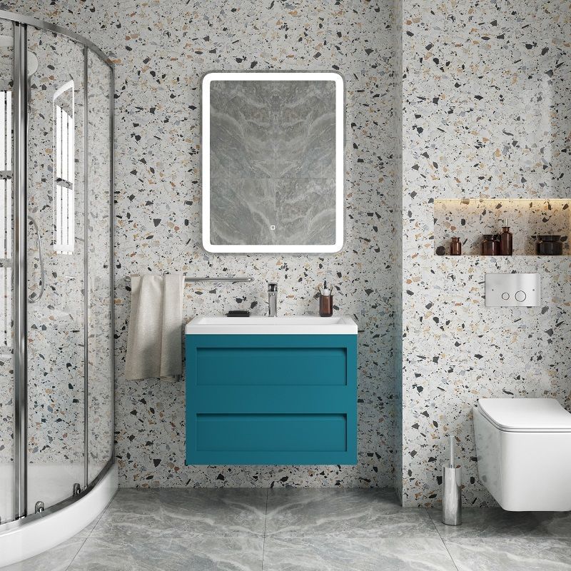 Мебель для ванной комнаты подвесная Art&Max PLATINO 75 см Бирюзовый матовый