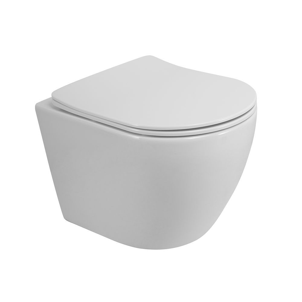 Унитаз подвесной безободковый с вихревым смывом, в комплекте с сидением Art&Max ПАРМА PARMA