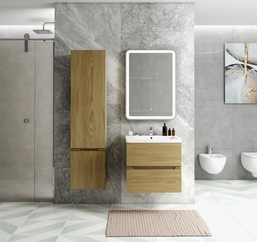 Мебель для ванной комнаты подвесная Art&Max TECHNO 70 см Дуб мадейра янтарь