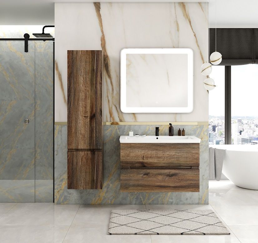 Шкаф подвесной  Art&Max ТЕХНО TECHNO 160 см Дуб бомонд лофт,левый