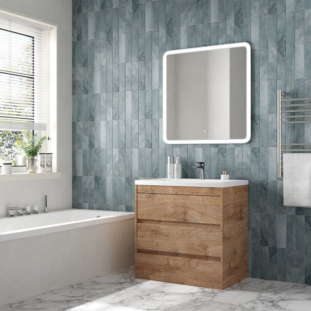 Мебель для ванной комнаты напольная Art&Max FAMILY-M 75 см Дуб Харбор золотой
