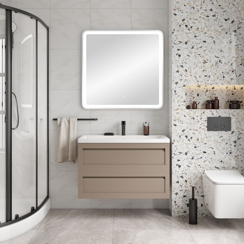 Мебель для ванной комнаты подвесная Art&Max PLATINO 90 см Капучино матовый