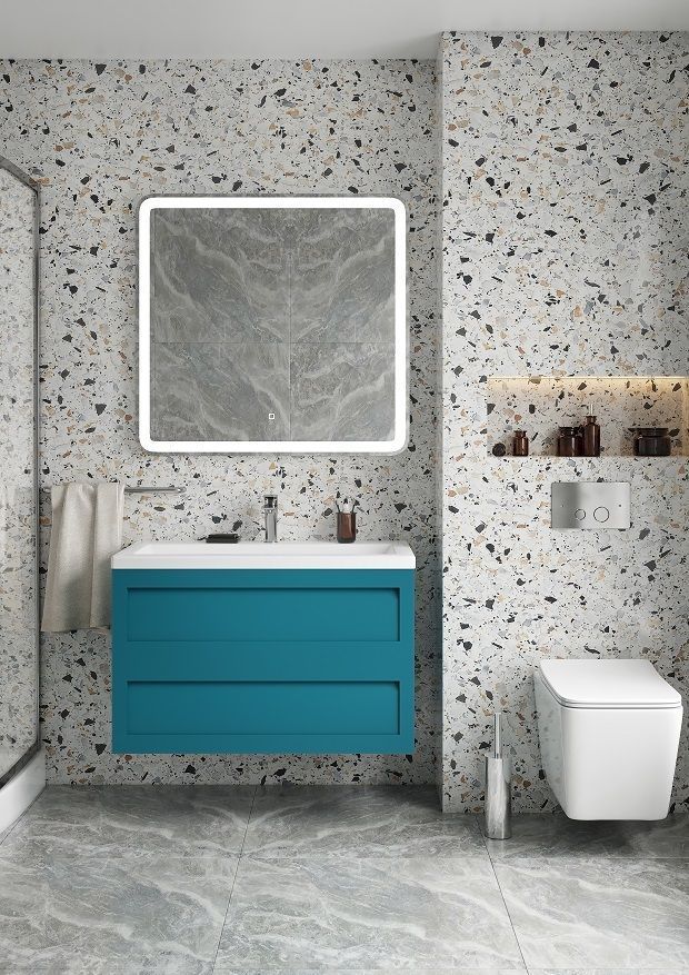 Мебель для ванной комнаты подвесная Art&Max PLATINO 100 см Бирюзовый матовый