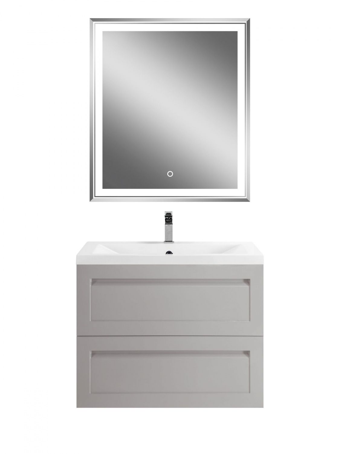 Мебель для ванной комнаты подвесная Art&Max ПЛАТИНО PLATINO 75 см Светло-серый матовый
