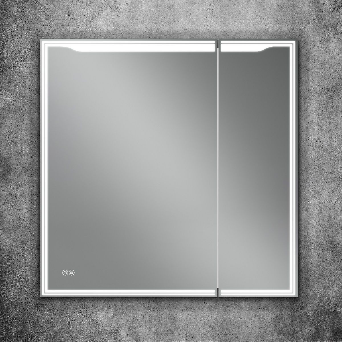 Зеркало-шкаф с подсветкой и функцией антизапотевания, правый ART&MAX MERANO AM-Mer-800-800-2D-L-DS-F
