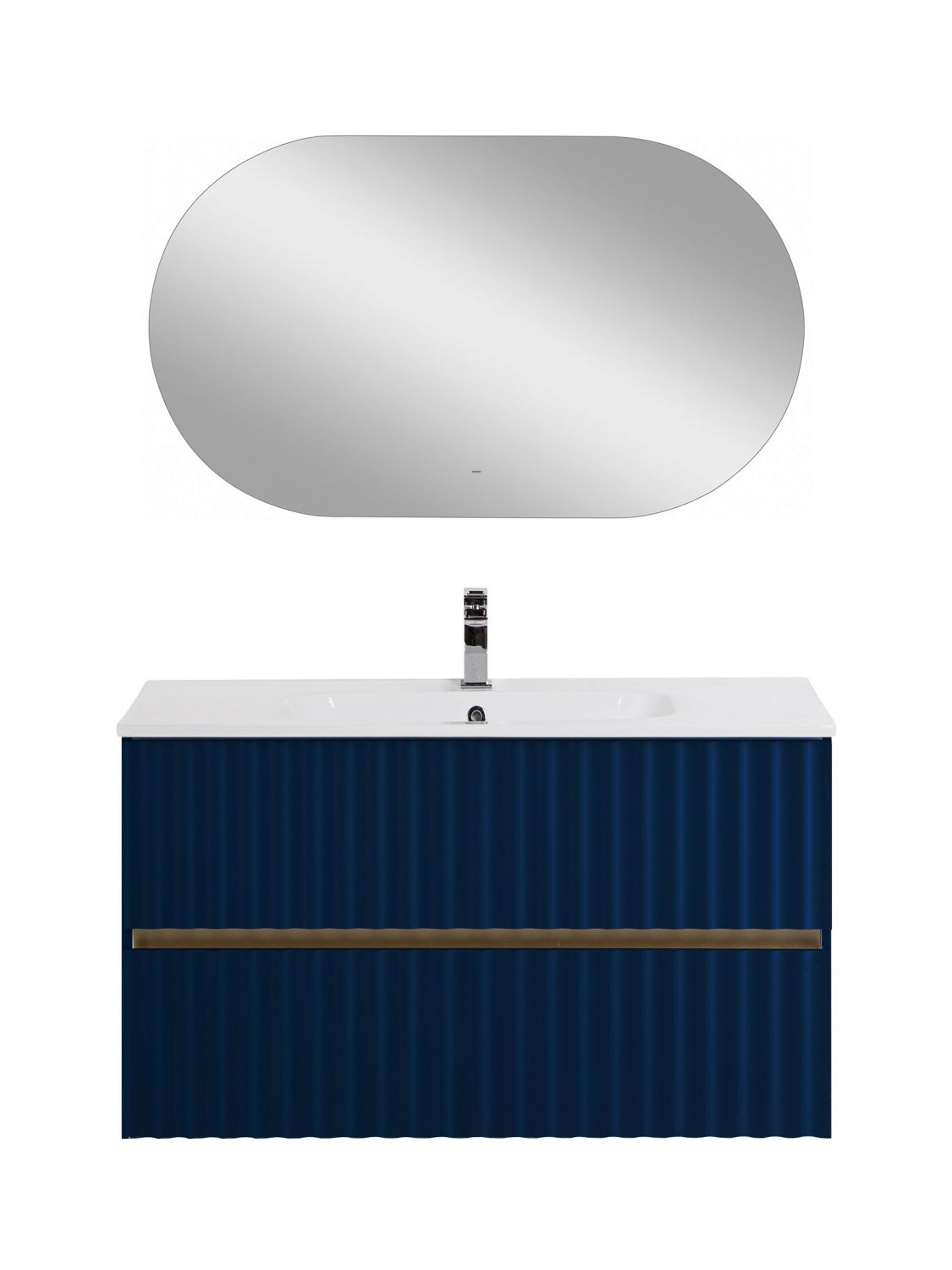 Мебель для ванной комнаты подвесная с LED подсветкой ручек Art&Max ELEGANT 100 см Сапфир