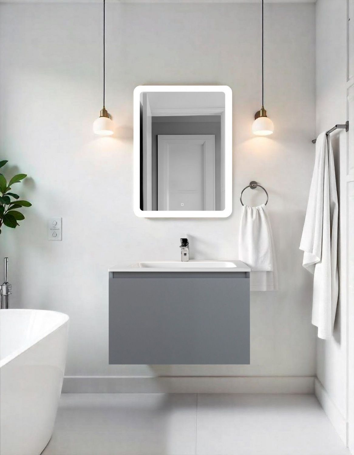 Мебель для ванной комнаты подвесная Art&Max ЛАТИНА LATINA 60 см Серый матовый