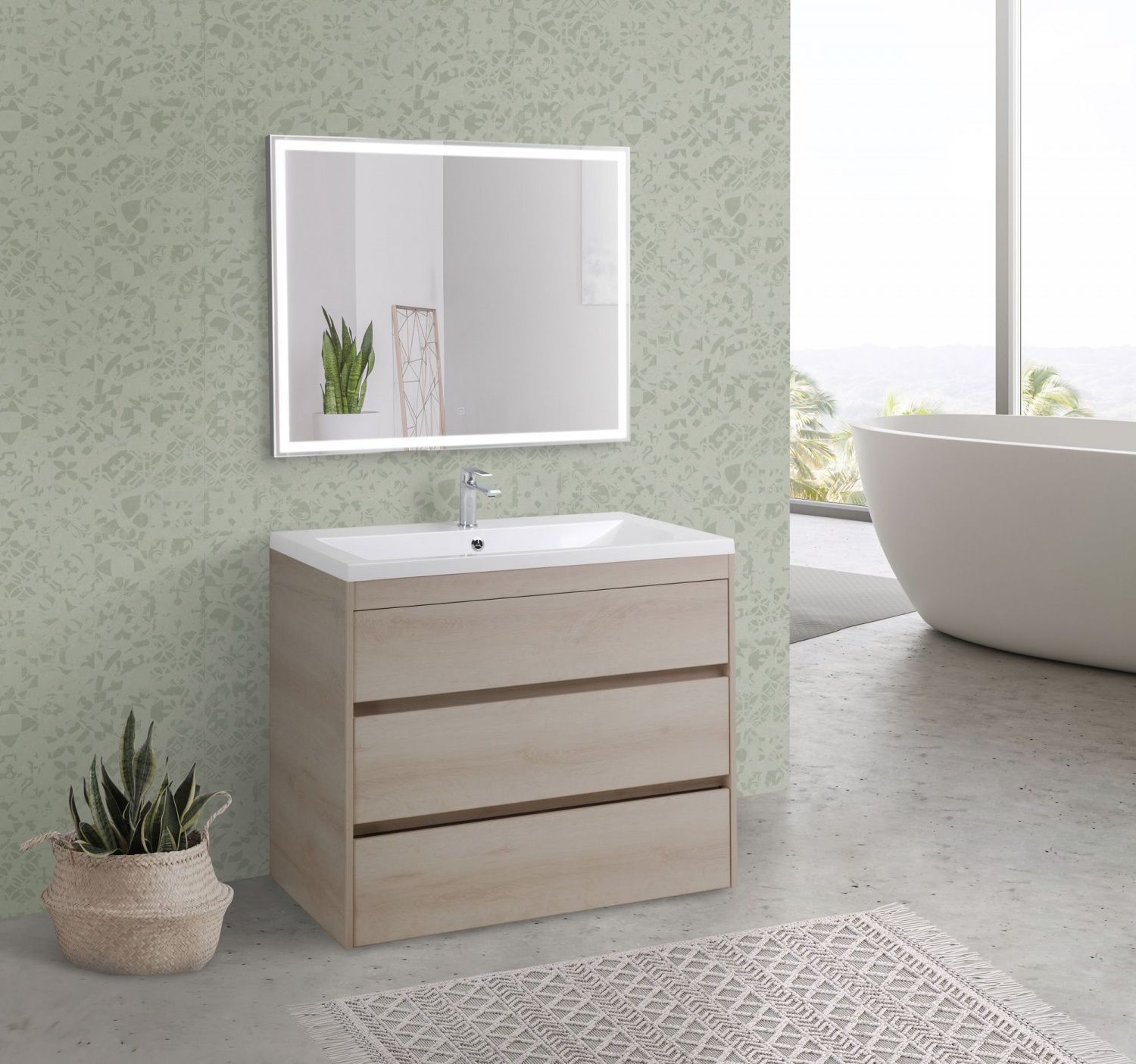 Мебель для ванной комнаты Art&Max FAMILY 90 см Pino Bianco