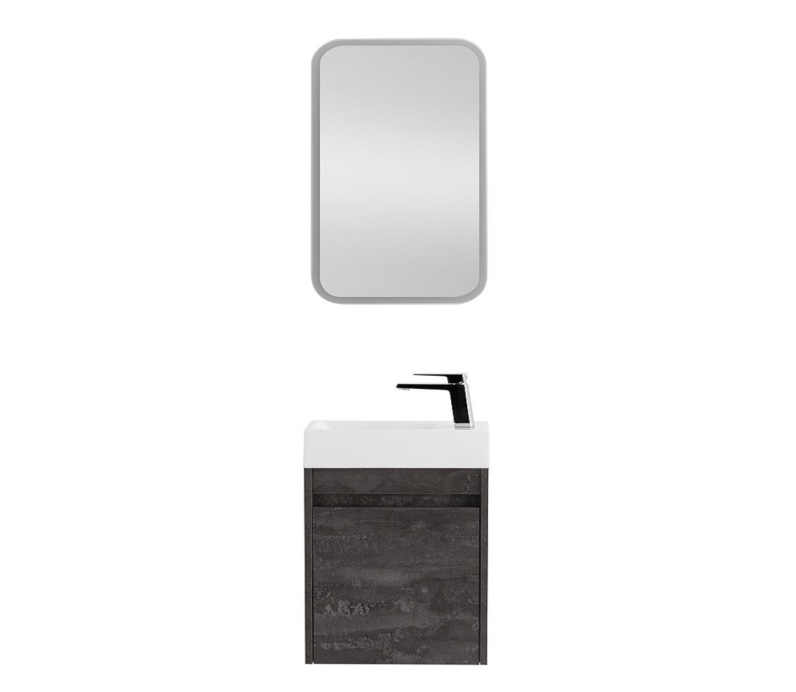 Мебель для ванной комнаты с одной распашной дверцей Art&Max FAMILY-M 50 см Железный камень