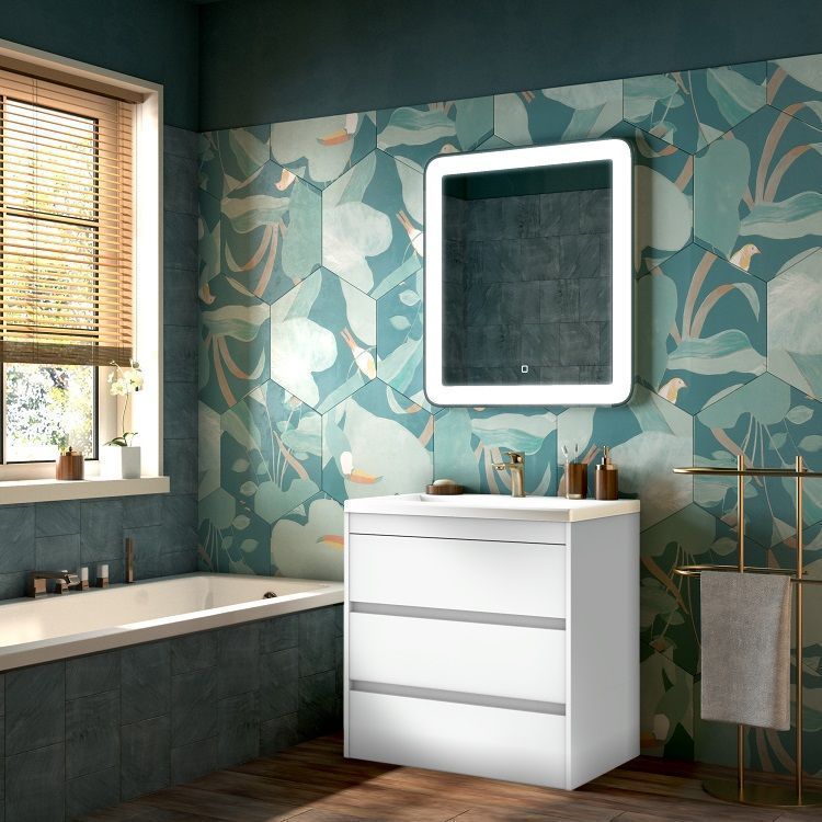 Мебель для ванной комнаты напольная Art&Max FAMILY 75 см Bianco Lucido