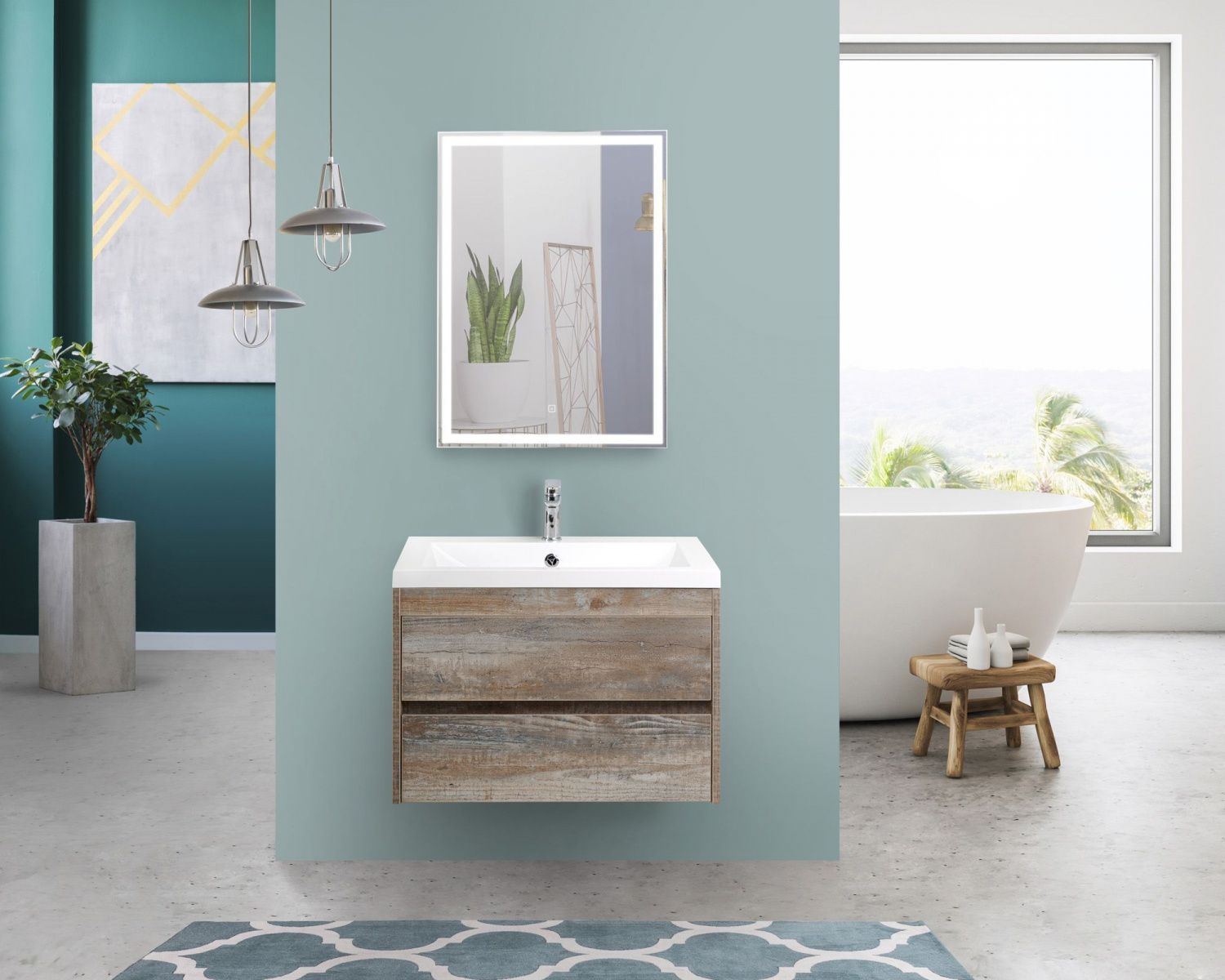 Мебель для ванной комнаты подвесная Art&Max FAMILY 75 см Pino Esotica