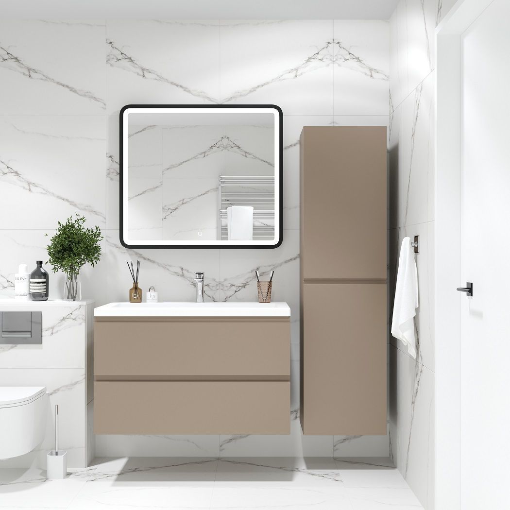 Мебель для ванной комнаты подвесная Art&Max BIANCHI 100 см Капучино Матовый