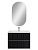 Мебель для ванной комнаты подвесная с LED подсветкой ручек Art&Max ЭЛЕГАНТ ELEGANT 80 см Черный матовый