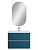 Мебель для ванной комнаты подвесная с LED подсветкой ручек Art&Max ЭЛЕГАНТ ELEGANT 80 см Аквамарин