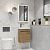 Мебель для ванной комнаты с одной распашной дверцей Art&Max FAMILY-M 40 см Дуб Харбор золотой